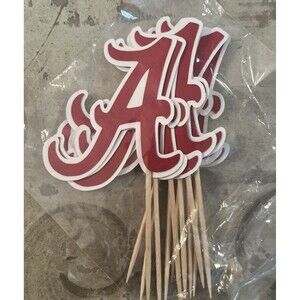 University of Alabama Cupcake Toppers Football, Birthday, Graduation, Tailgating